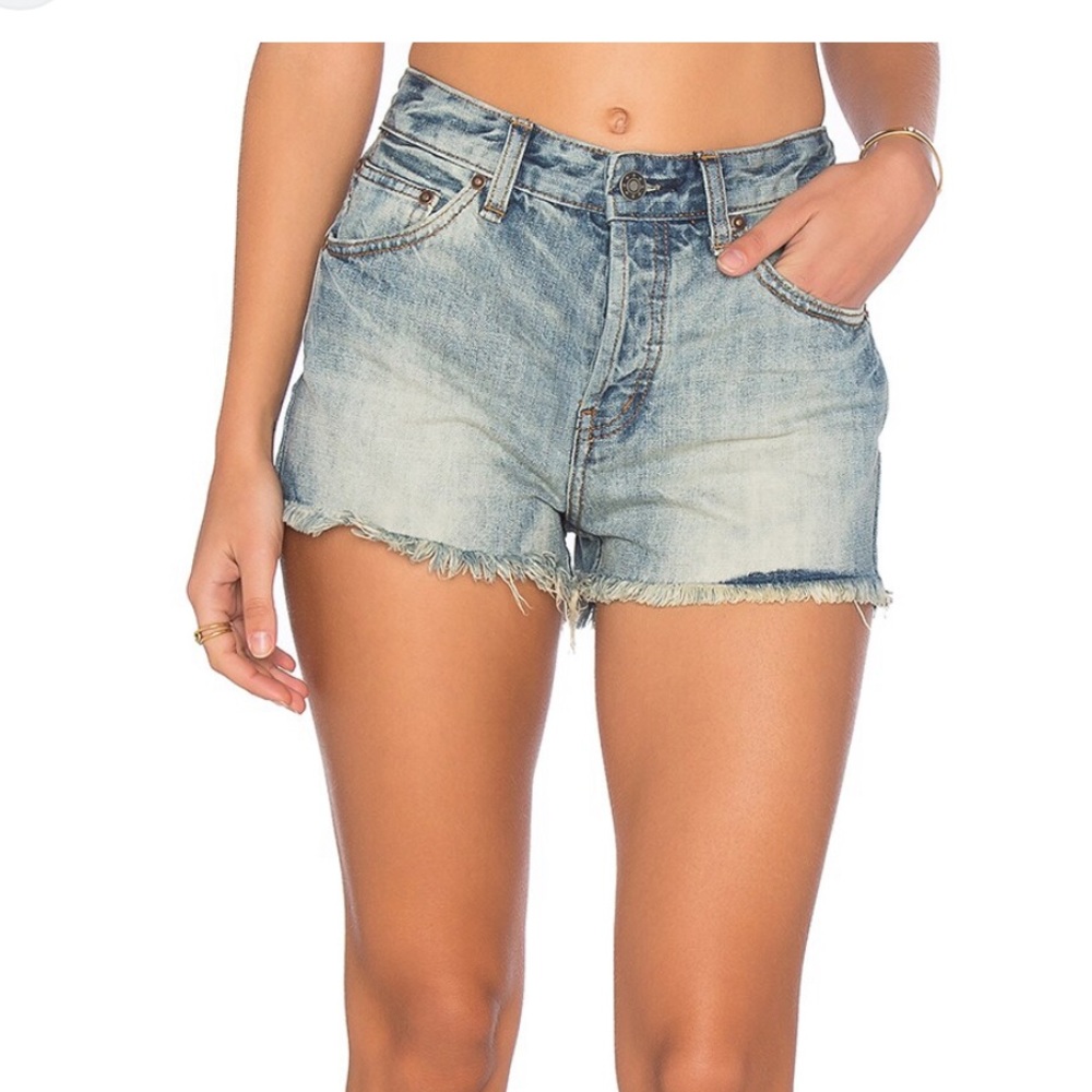 Free People Blue Jean Shorts